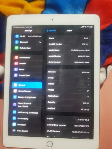ចង់លក់ ipad 6th generation 128g sim