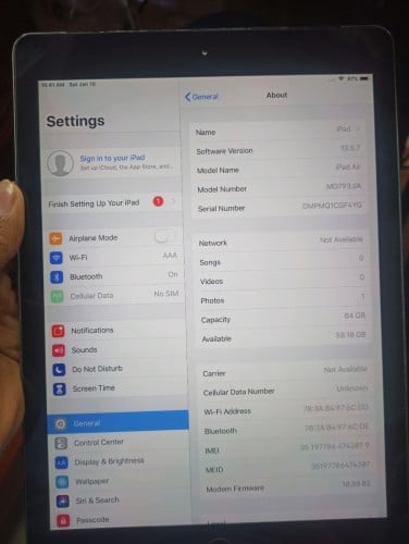 Ipad air 64G សាណុំស៊ីន