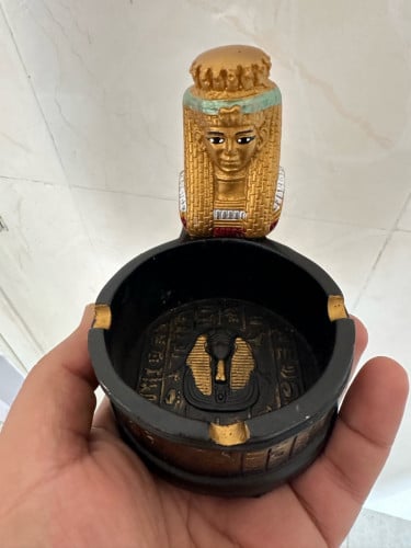Pharaonic ashtray and decorative statues