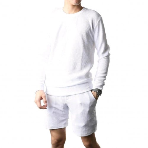 ✨ New Arrival: The Perfect Waffle Set! ✨ឈុតអាវដៃវែង និងខោខ្លីម៉ូដថ្មី! ស្អាត ប្លែក