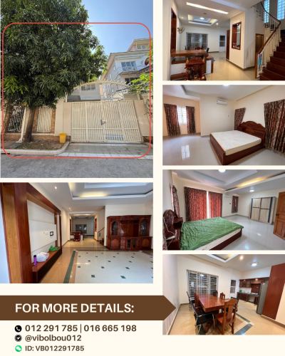 Twin-Villa 4 Bedrooms for RENT near CIA FIRST International School-Chbar Ampov Campus