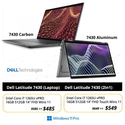 Dell Latitude 14 7430 (Laptop)  / Carbon  vs Dell Latitude 14 7430 (2in1)  / Aluminum