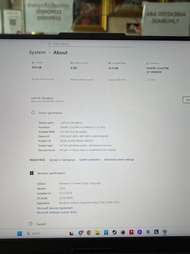 ASUS ROG Strix  G18 ស្អាតដូចថ្មី Corei9-14th. VGA 4060 8GB
