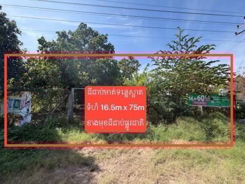 ដីលក់បន្ទាន់ជាប់មាត់ទន្លេរ 16.5m x 75m