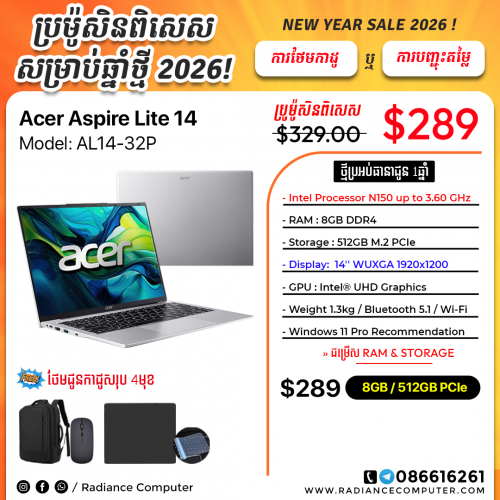 Acer Aspire Lite 14 AL14-32P N150 8GB 512GB 14inch