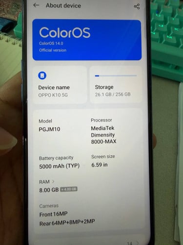 Oppo K10 5G 8g+256g