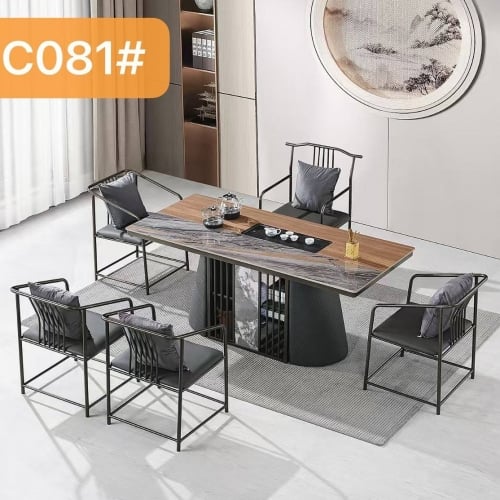 Tea table តុតែ（1តុ+5កៅអី）/180*80*75cm HTC081#