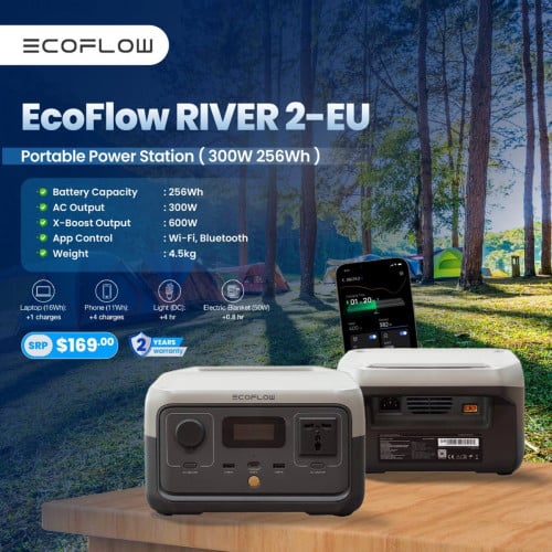 🏕 ដើរលេងបោះតង់ តែខ្លាចអត់ភ្លើងប្រើមែនទេ? លែងជាបញ្ហាទៀតហើយ! ជាមួយ EcoFlow RIVER 2-EU