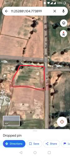 ដីកែងជាប់ផ្លូវនិងប្រឡាយនៅតាកែវ ជិតផ្សារត្រាំខ្នា