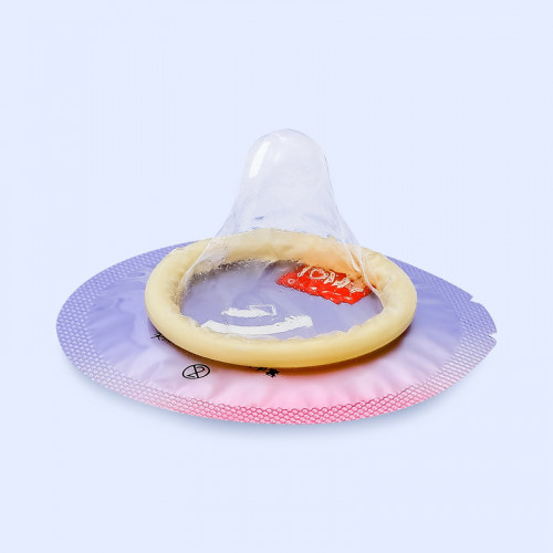 Elasun 3in1 Blue Condom ស្រោមអនាម័យគ្រើមឆ្នូតចំរុះ