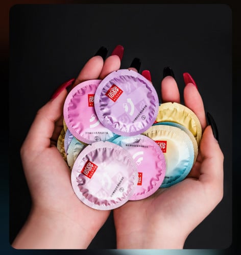 Elasun 8in1 Black Condom ស្រោមអនាម័យចំរុះទាំង៨