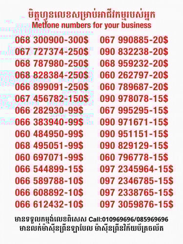 Metfone លេខសម្រាប់អាជីវកម្ម