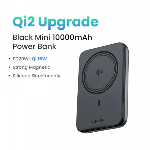 Ugreen 10000mah wireless powerbank qi2 15w 20w wired like new use around 6 times