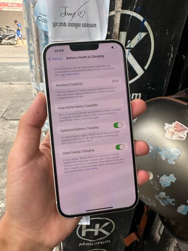 14Plus LL 128g ម៉ាស៊ីនហ្ស៊ីន ធ្លាប់ដូរសំបក ស្អាត ថ្ម82%