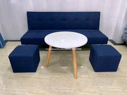 Gray Fabric Sofa Bed Set