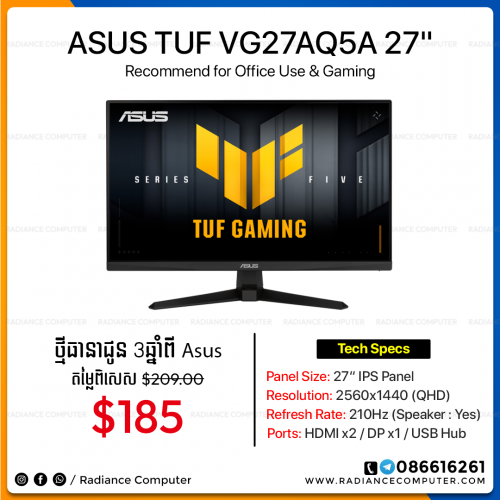 Monitor Asus Tuf VG27AQ5A 2k IPS 27inch