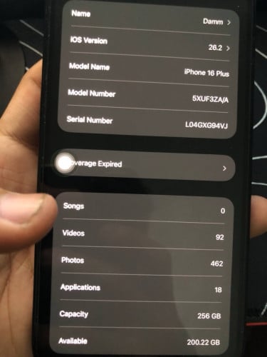 16Plus ZA 256G 99% just use 07.01.2026 charge only 13times