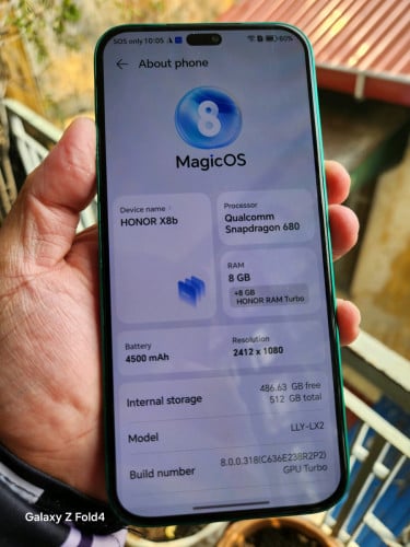 Honor X8B 512G ក្រុមហ៊ុន អេក្រង់ស្អាតដូច 16 pro max  98%