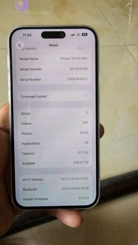 iPhone 15 pro max 512 98% battery health 83%