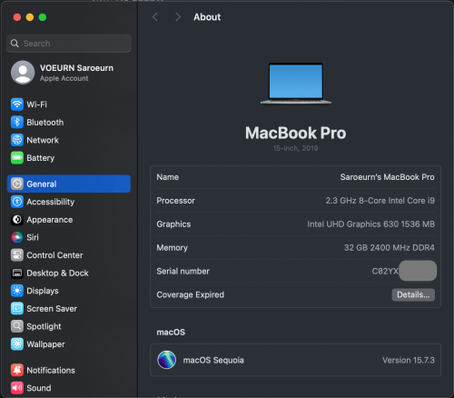 MacBook Pro 16-inch 2019 Core i9 | RAM 32GB | SSD 512GB