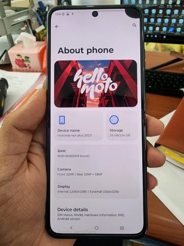 Motorola Razr 40 Ultra-Sim 1+E-sim  USA Ram 8G+8G Memory 256G Snapdragon 8+ Gen 1 5G ជាប្រភេទបត់
