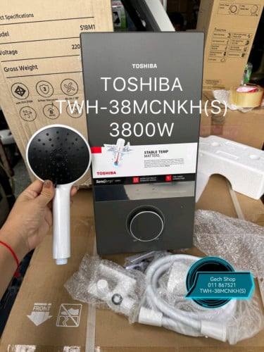 ម៉ាស៊ីនងូតទឹកក្ដៅ Shower Heater Toshiba TWH-38EMCNKH(S)