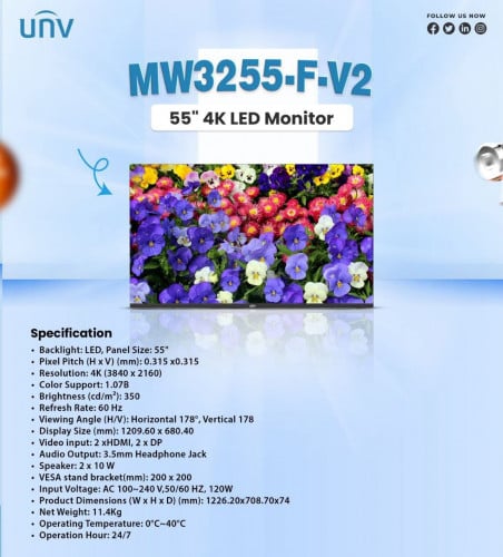 Monitor Brand UNV ថ្មីប្រអប់ អីវ៉ាន់មាននៅក្នុងស្តុកស្រាប់បងៗ មានធានារយះពេល1ឆ្នាំពេញ 📩