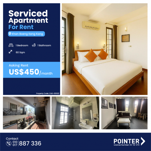 🏢Modern 60sqm Serviced Apartment for Rent in BKK