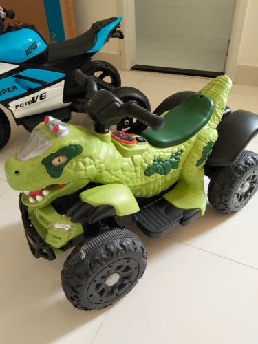Kids Electric Battery toys One Dinosaur one Police Bike Both Battery's full charge