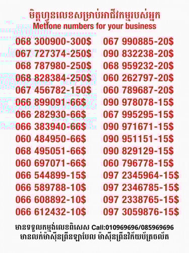 Metfone លេខសម្រាប់អាជីវកម្ម