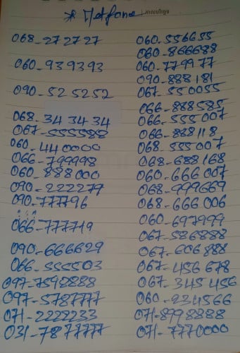 New stock 💥Metfone numbers 0xx-27 27 27, 0xx-93 93 93