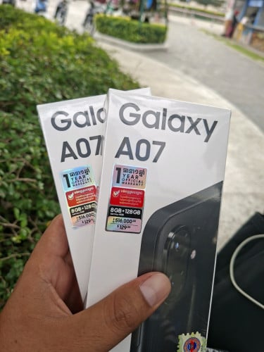 Samsung A07 128G ថ្មីប្រអប់ ធានាពីក្រុនហ៊ុន1ឆ្នាំ។
