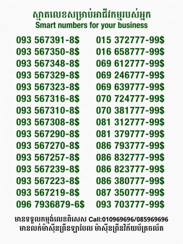 លេខពិសេសសម្រាប់អាជីវកម្ម