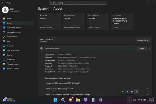 លក់ប្រញាប់ Surface PRO 7 (No Keyboard) 280$$
