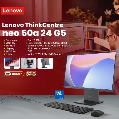 ស្អាត ស៊ីវិល័យ និងមានសមត្ថភាពខ្ពស់! នោះគឺ ThinkCentre neo 50a 24 Gen 5! 🖥🔥