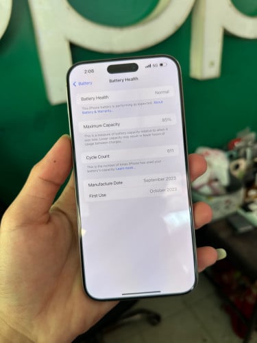 15 Pro Max 256g LL ម៉ាស៊ីនហ្ស៊ីន ថ្ម85% ស្អាត98.99$