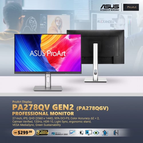 ASUS ProArt Display PA278QV Gen2 🎨🖥 ម៉ូនីទ័រអាជីព សម្រាប់អ្នកច្នៃប្រឌិតពិតប្រាកដ!✔️