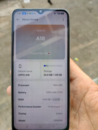 Oppo A18 ramr4+4 128g 58only phone