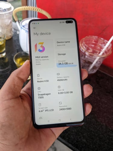 Redmi k30 sim2 ram8G.128G./ សាន ប្រេះខ្នងក្រោយ
