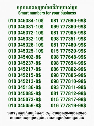 លេខពិសេសសម្រាប់អាជីវកម្ម