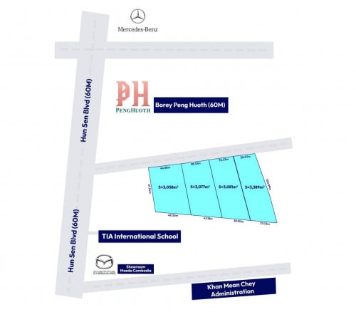 ដីឡូតិ៍ពុះលក់តម្លៃល្អចុះពីផ្លូវសម្តេចហ៊ុនសែនត្រឹមតែ300m