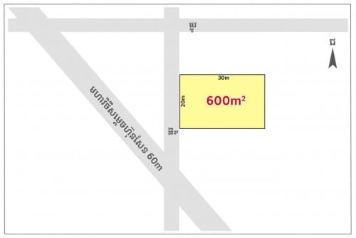 ដីលក់ ជាប់ផ្លូវទទឹង (30m) ចុះពីផ្លូវ80mចូលព្រលាន