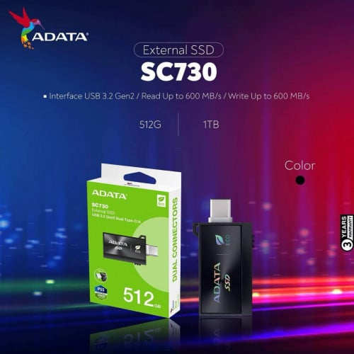External SSD SC730 Brand Adata ថ្មីប្រអប់ អីវ៉ាន់មាននៅក្នុងស្តុក មានធានារយះពេល1ឆ្នាំពេញ 📩