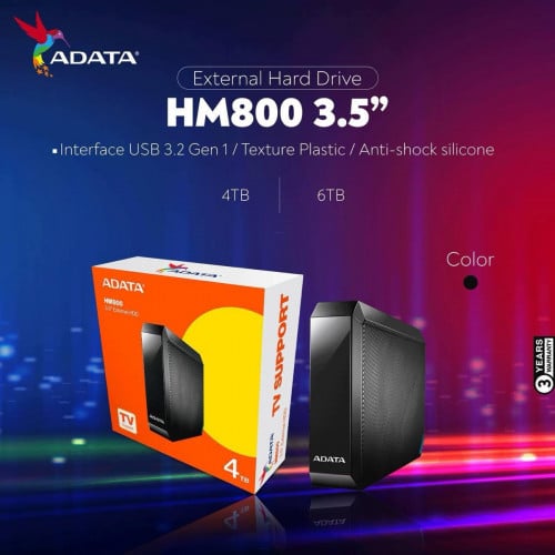 HDD External Drive HM800 3.5” Brand Adata ថ្មីប្រអប់  មានធានារយះពេល1ឆ្នាំពេញ 📩