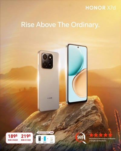 HONOR X7d តម្លៃចាប់ផ្តេីមត្រឹម 189$