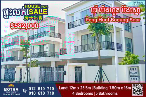 Jasmine Modern Corner Villa for Sale Borey Peng Huot Boeung Snor (Eco-Poli)