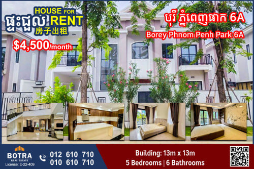 Single Villa for Rent Borey Phnom Penh Park 6A