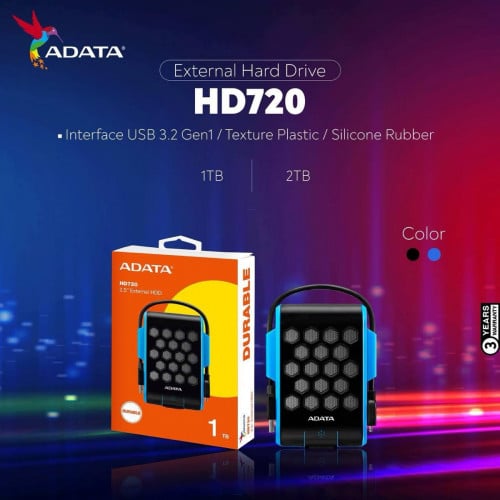 External HDD Drive HD 720 Brand Adata ថ្មីប្រអប់ អីវ៉ាន់មាននៅក្នុងស្តុកមានធានារយះពេល1ឆ្នាំពេញ 📩