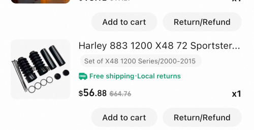 Harley Front Shock Absorber Thickened Modification Shock Absorber Suitable for 48 1200