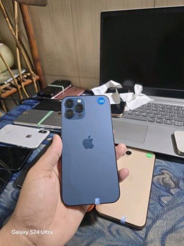 IPhone 12 Pro max 128G សំណុំស៊ីន ស្អាត98% 345$